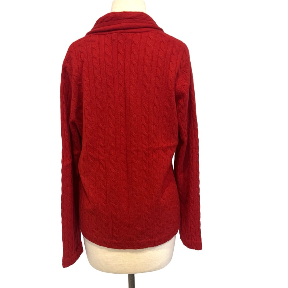 Charter Club 2 ply Cashmere Red Cable knit Cardigan -NWOT - Picture 3 of 9